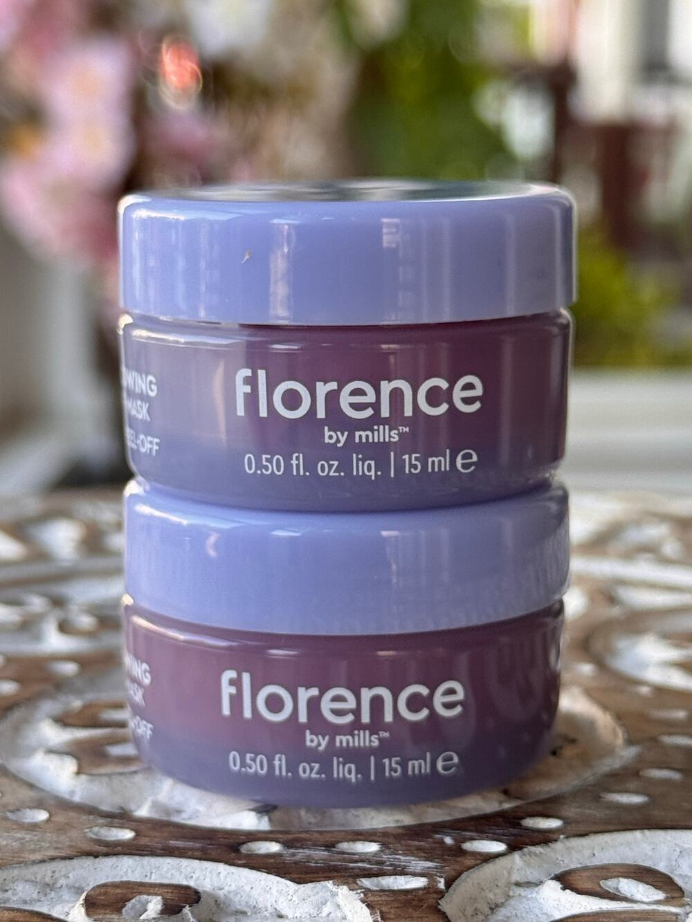 Florence by Mills Mind Glowing Peel-Off Mask Travel Size 0.5 oz Lot of 2